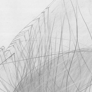 Domes (c) - Hölderlins Verlassenheit, 1996 Grafit auf Karton, 30x40 cm - [Ausschn]